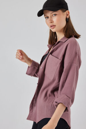 Fuchsia Oversized Casual Shirt With Notched Neck - Brand: Bigdart - Women & Kids, Baby Clothes Wholesale - Globality Store