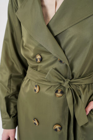 Green Trenchcoat Double-Breasted Buttoned Classic - Brand: Bigdart - Women & Kids, Baby Clothes Wholesale - Globality Store