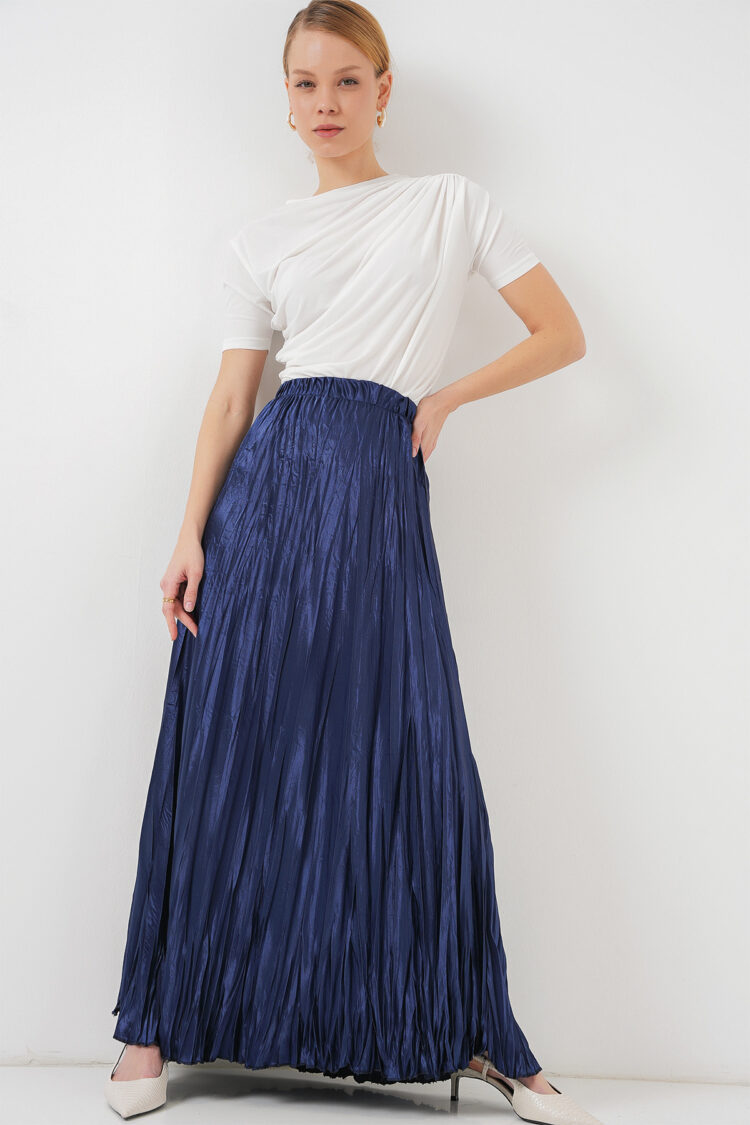 NavyPleated Maxi Skirt With High Waist - Brand: Bigdart - Women & Kids, Baby Clothes Wholesale - Globality Store
