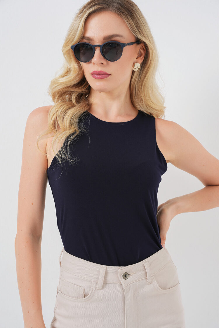 Blouse Slim Fit Sleeveless Cap Sleeve