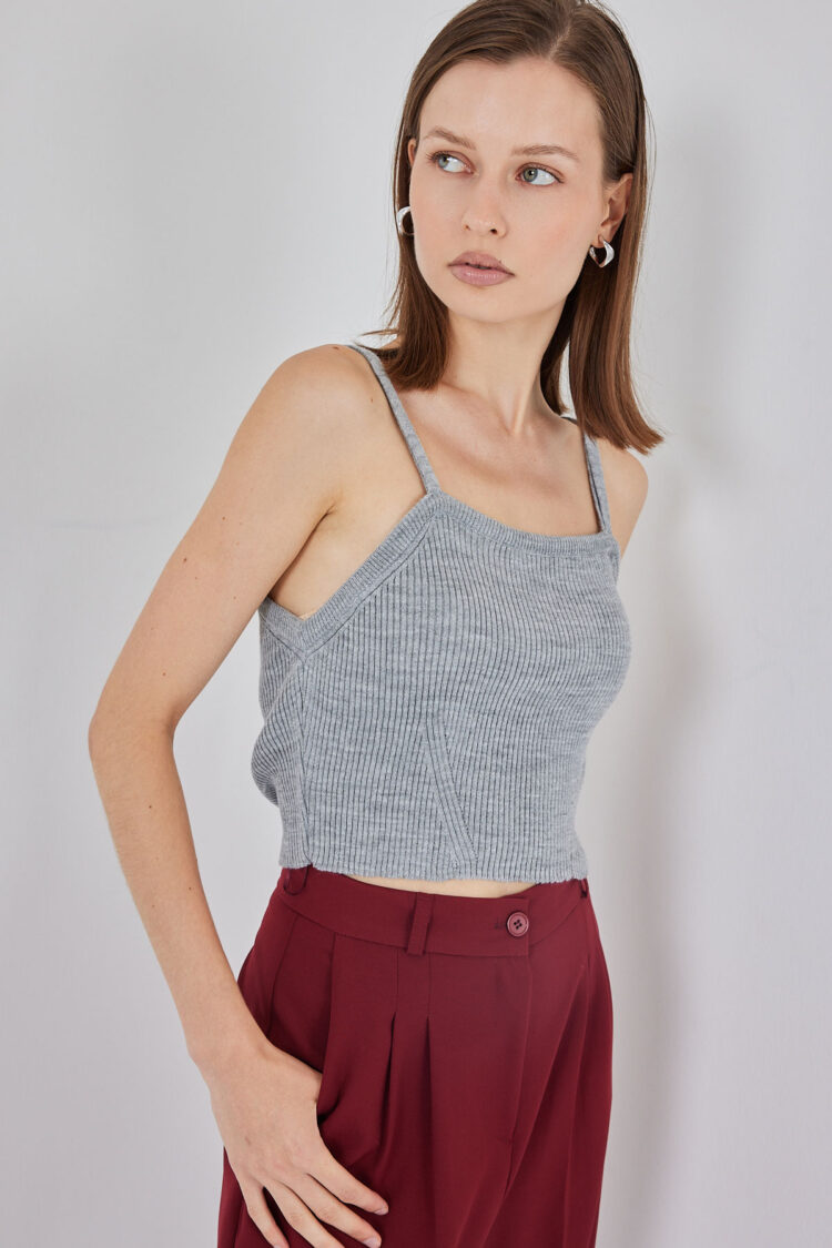 Blouse With Square Neck And Cap Sleeves