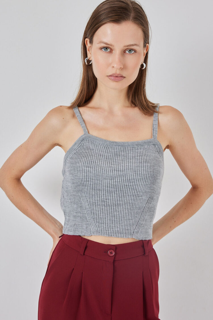 Blouse With Square Neck And Cap Sleeves