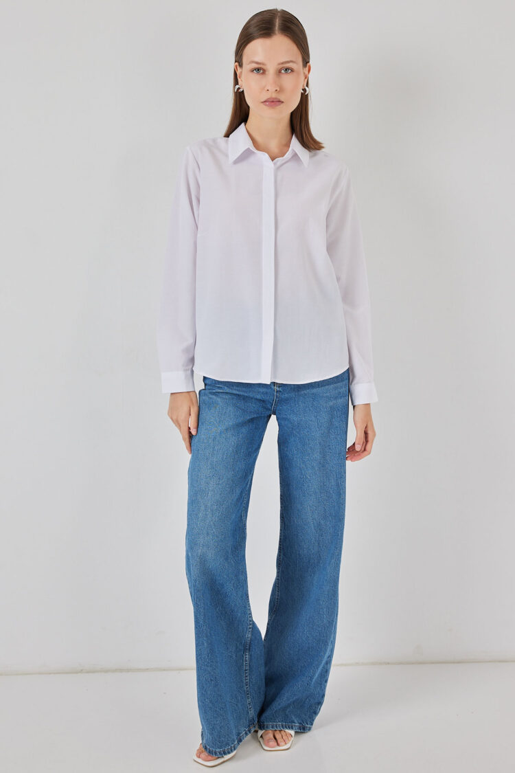 White Elegant Formal Casual Shirt