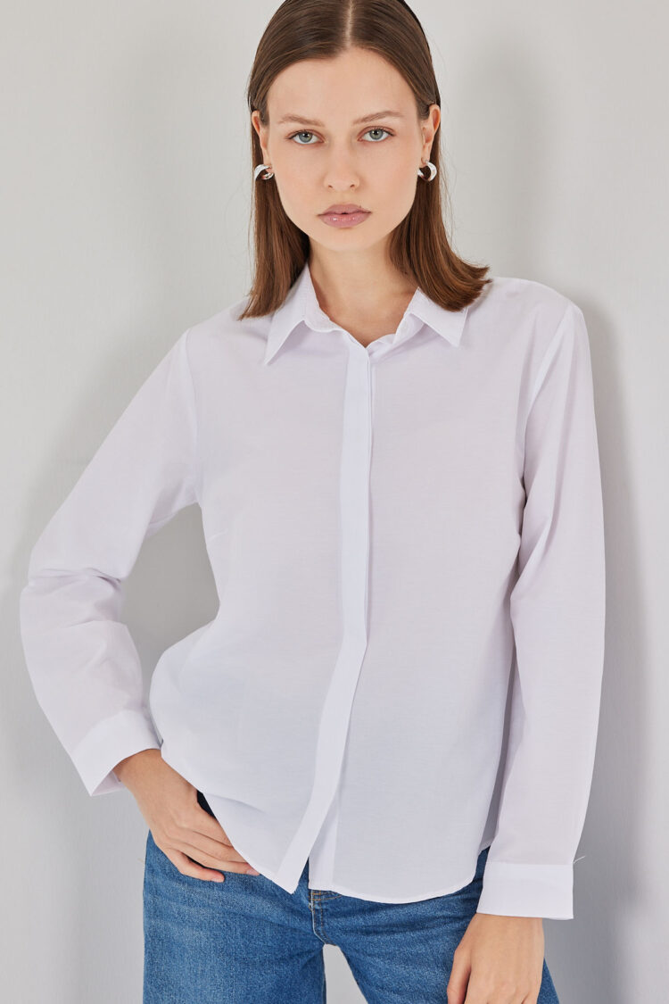 White Elegant Formal Casual Shirt
