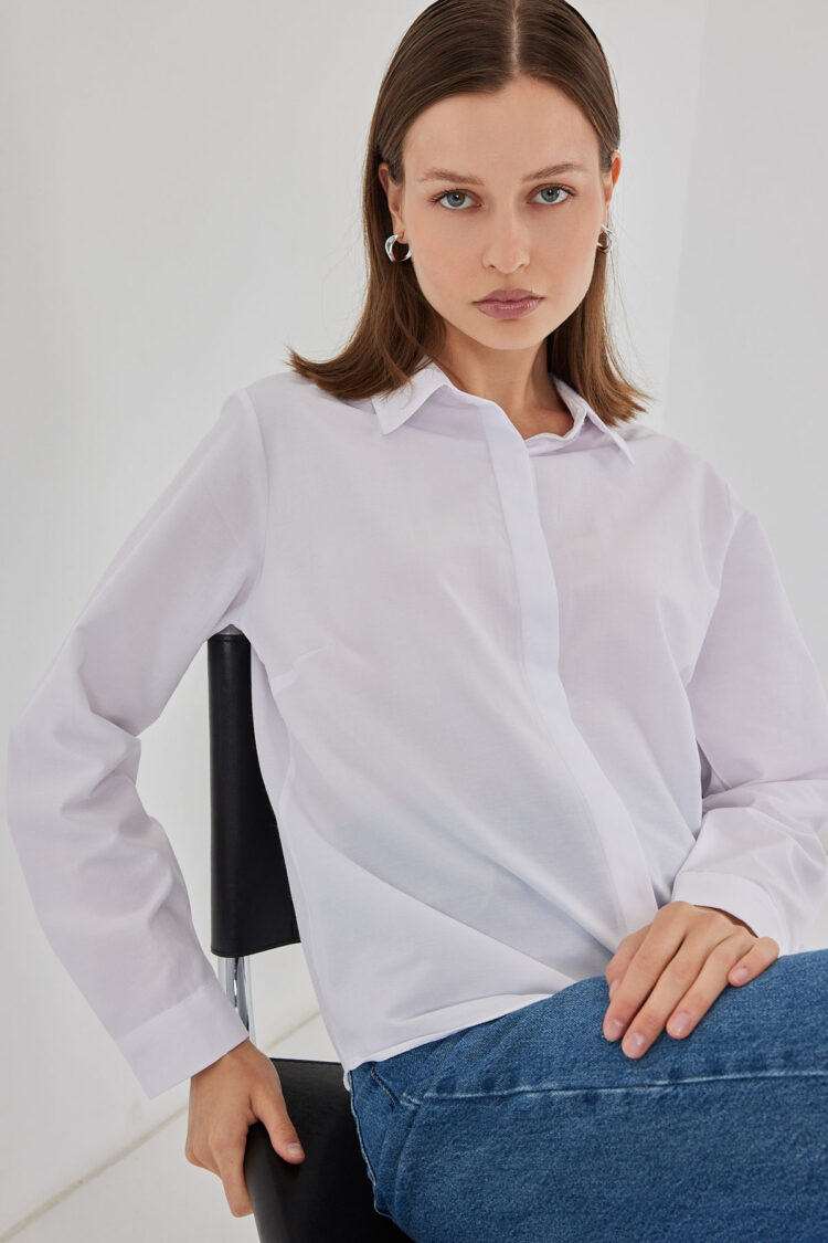 White Elegant Formal Casual Shirt