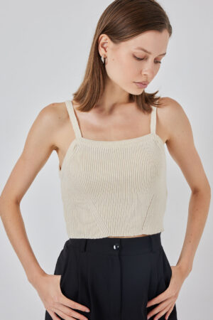 Beige Slim Fit Square Neck Cap Sleeve Blouse - Brand: Bigdart - Women & Kids, Baby Clothes Wholesale - Globality Store