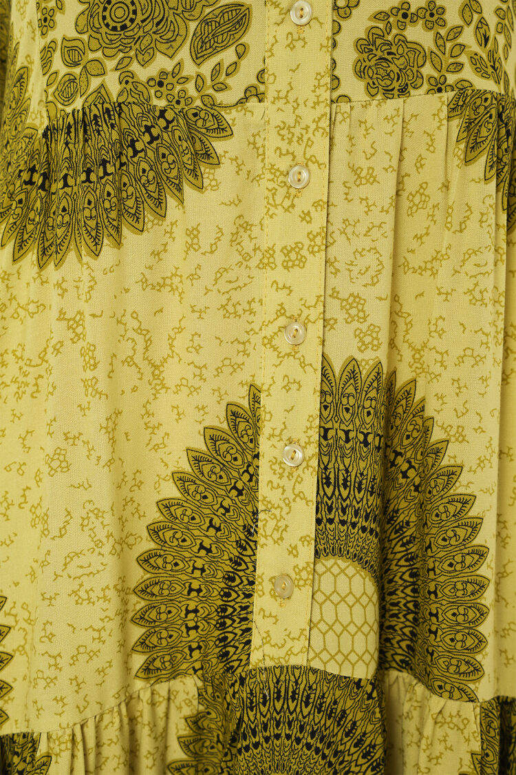 Yellow Ethnic Elegant A-Line Dress