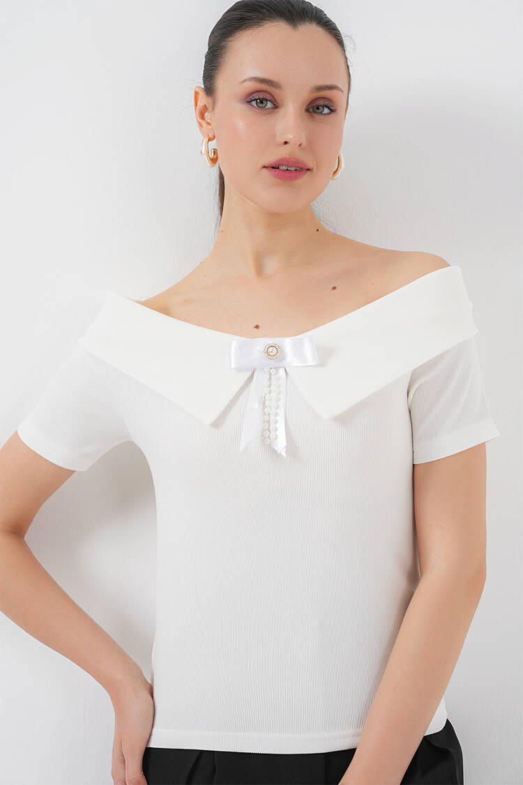 Elegant Slim Fit Off Shoulder Blouse