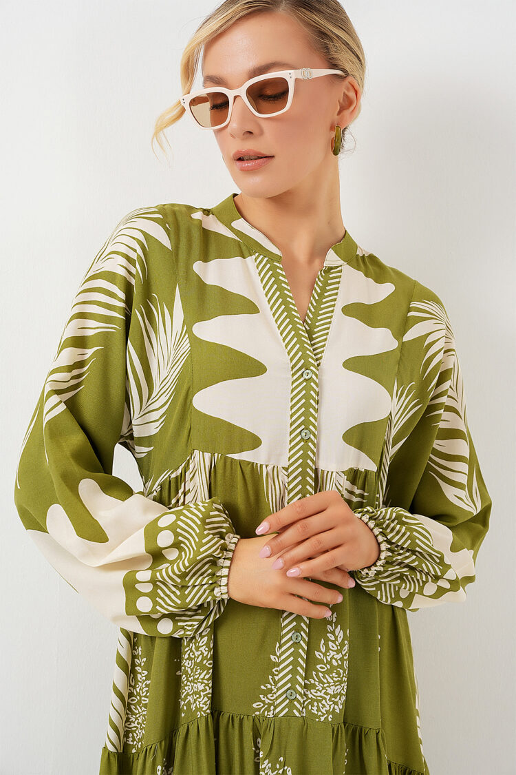 Green Ethnic A-Line Floor Length Dress