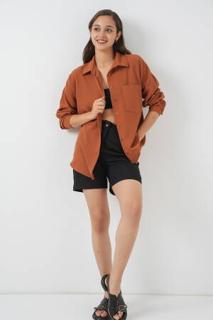 Brown Casual Oversized Polo Neck Shirt - Brand: Bigdart - Women & Kids, Baby Clothes Wholesale - Globality Store