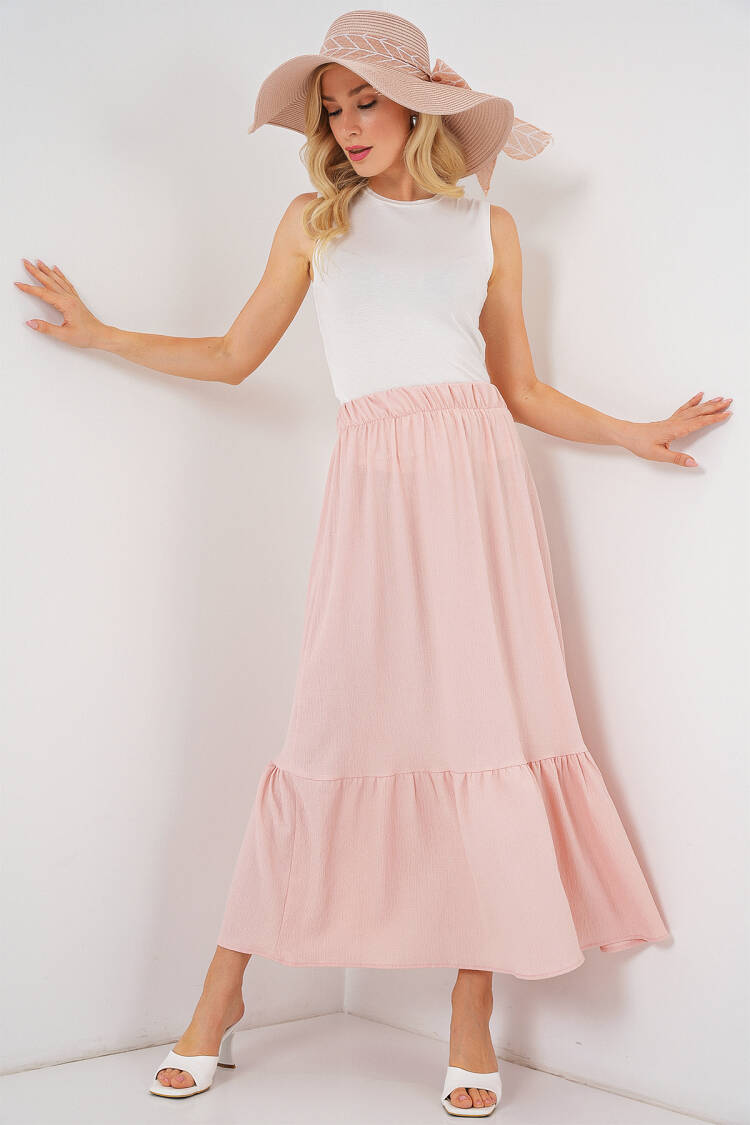 Layered Maxi Skirt With High Waist