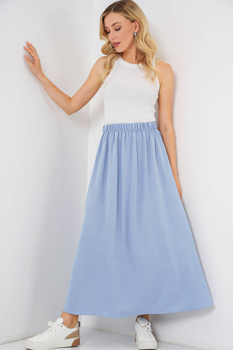 Flared Maxi Skirt With High Waist