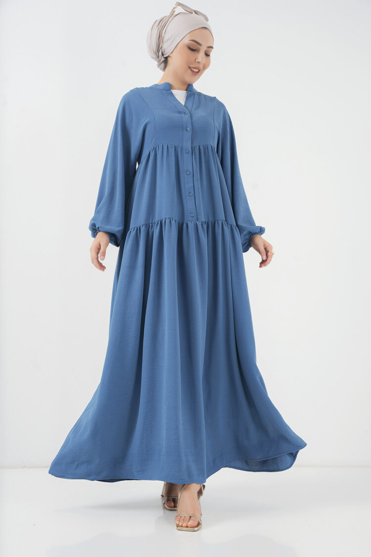 Blue Modest Elegant Floor Length Dress - Brand: Bigdart - Women & Kids, Baby Clothes Wholesale - Globality Store