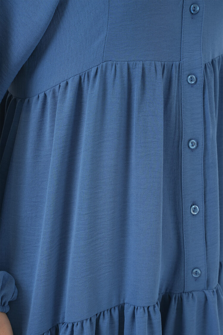Blue Modest Elegant Floor Length Dress