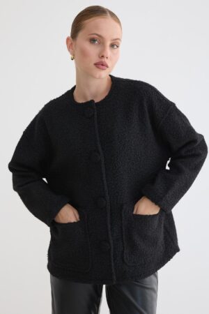 Oversized Fit Single-Breasted Teddy Coat - Brand: Levure - Women & Kids, Baby Clothes Wholesale - Globality Store