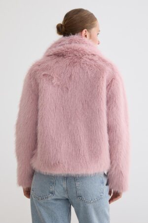 Glam Fur Coat With Notched Collar - Brand: Levure - Women & Kids, Baby Clothes Wholesale - Globality Store