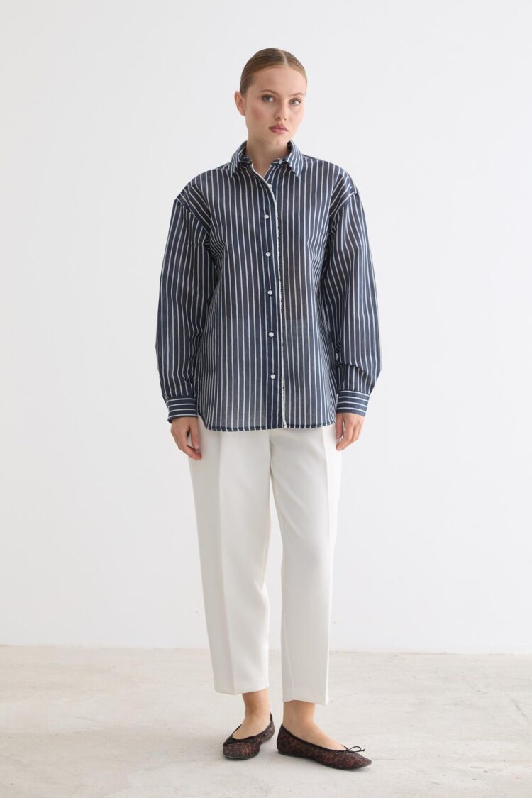 Striped Casual Formal Shirt - Brand: Levure - Women & Kids, Baby Clothes Wholesale - Globality Store