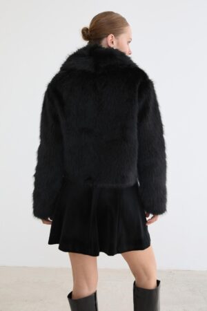 Fur Coat With Notched Collar And Tie Closure - Brand: Levure - Women & Kids, Baby Clothes Wholesale - Globality Store