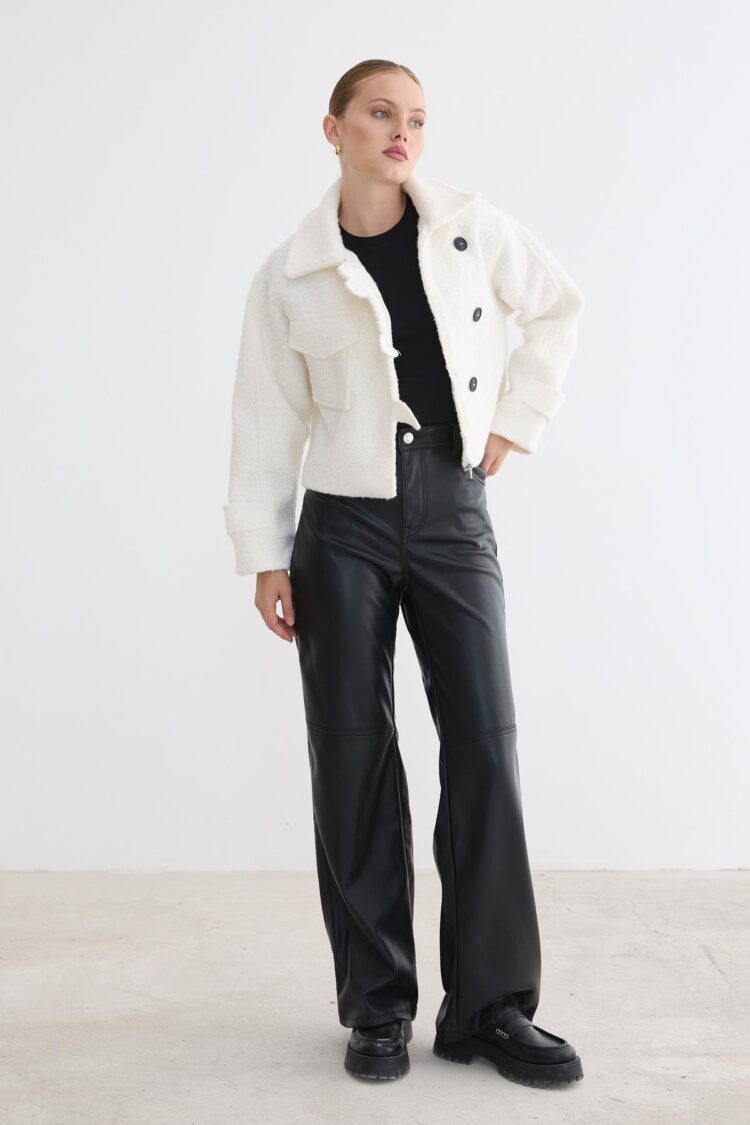 White Casual Elegant Streetwear Coat - Brand: Levure - Women & Kids, Baby Clothes Wholesale - Globality Store