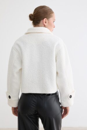 White Casual Elegant Streetwear Coat - Brand: Levure - Women & Kids, Baby Clothes Wholesale - Globality Store