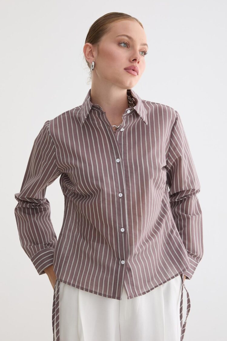 Striped Polo Neck Shirt