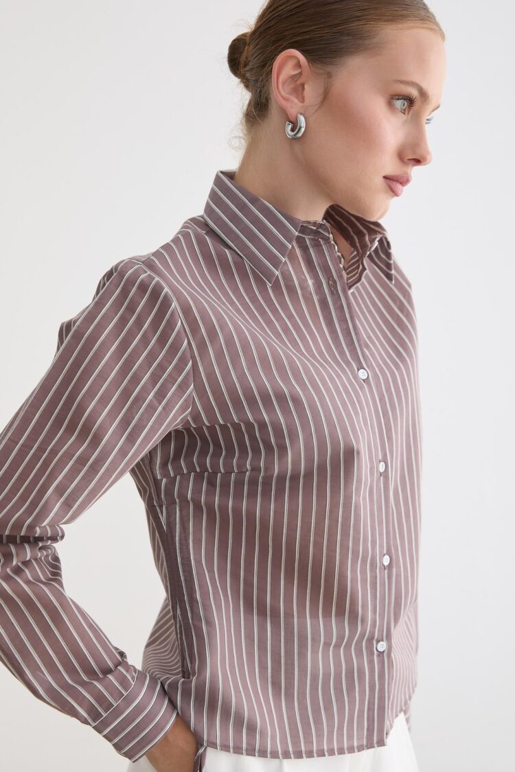 Striped Polo Neck Shirt