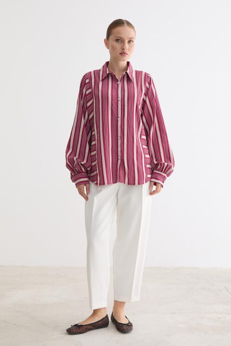 Striped Casual Oversized Shirt - Brand: Levure - Women & Kids, Baby Clothes Wholesale - Globality Store