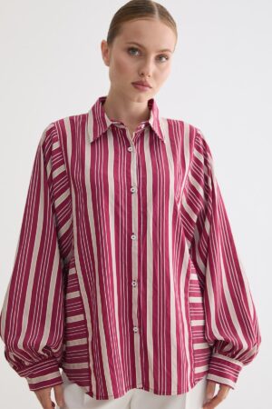 Striped Casual Oversized Shirt - Brand: Levure - Women & Kids, Baby Clothes Wholesale - Globality Store