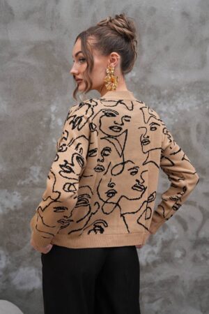 Beige Sweater Oversized Crew Neck Long Sleeve - Brand: My Jest Fashion - Women & Kids, Baby Clothes Wholesale - Globality Store