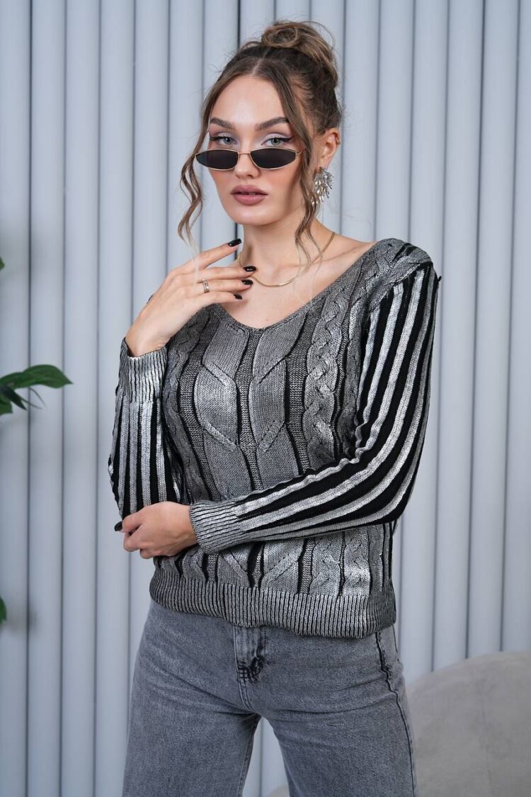 Silver Casual Streetwear Sweater - Brand: My Jest Fashion - Women & Kids, Baby Clothes Wholesale - Globality Store