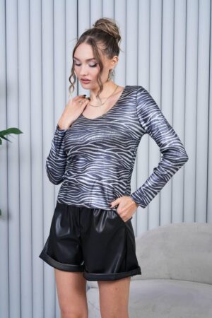Black Slim Fit Zebra Print Sweater - Brand: My Jest Fashion - Women & Kids, Baby Clothes Wholesale - Globality Store