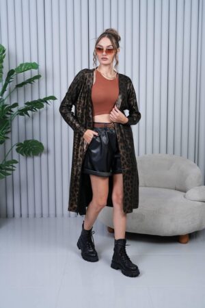 Animal Print Cardigan With V-Neck - Long Sleeve - Brand: My Jest Fashion - Women & Kids, Baby Clothes Wholesale - Globality Store