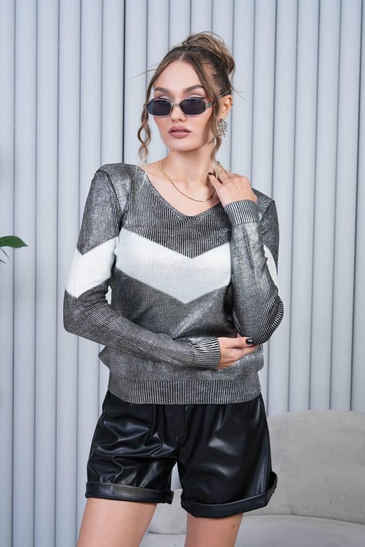 Black Slim Fit V-Neck Sweater
