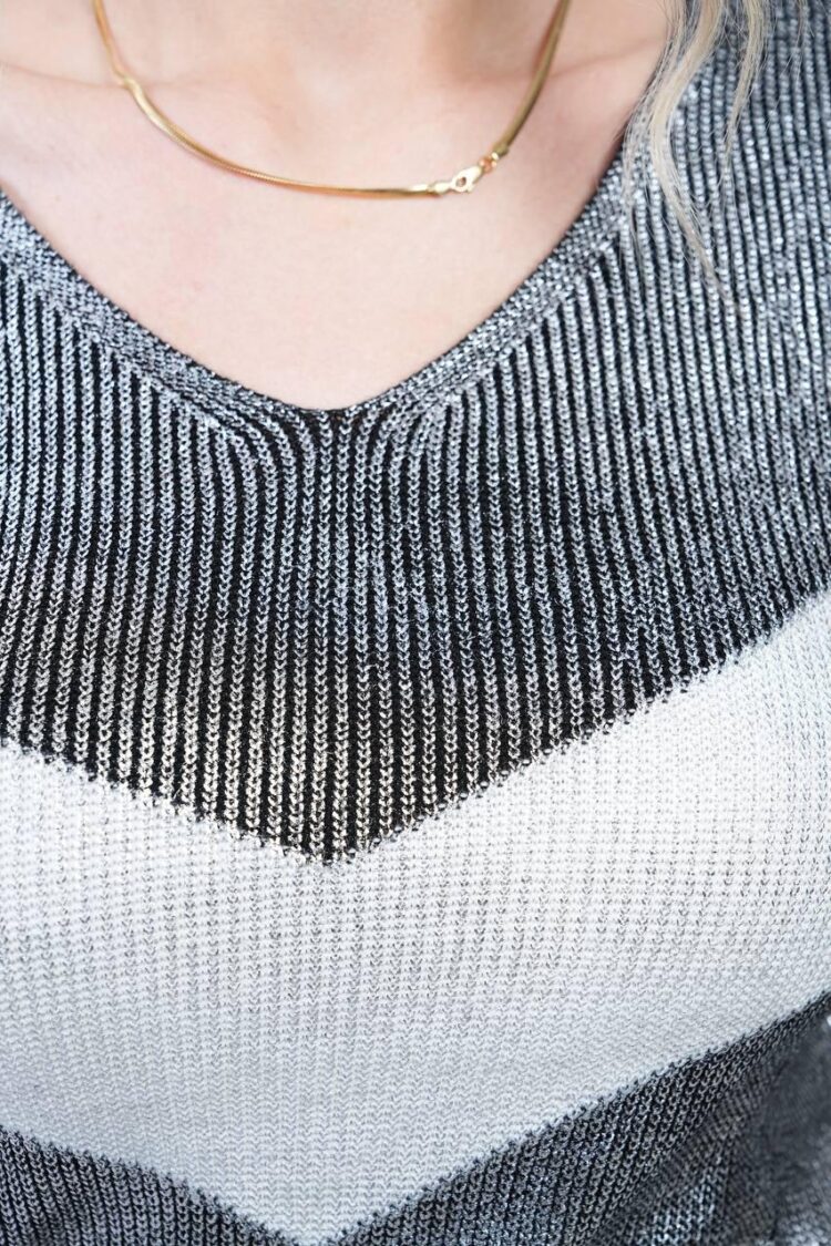 Black Slim Fit V-Neck Sweater