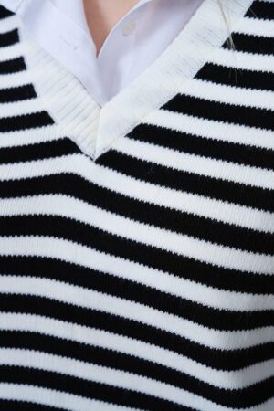 Sleeveless Striped V-Neck Sweater - Brand: My Jest Fashion - Women & Kids, Baby Clothes Wholesale - Globality Store