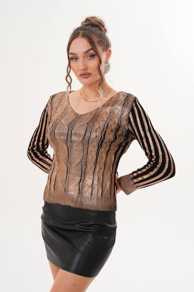 Beige Elegant Glam Casual Sweater