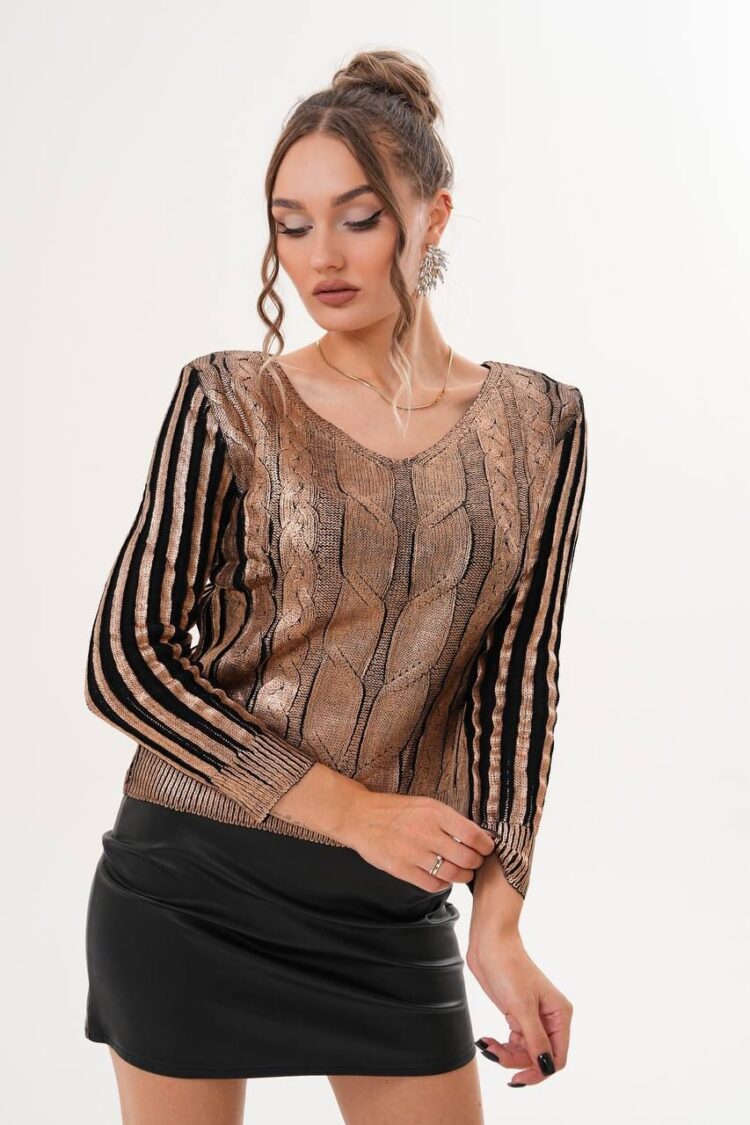 Beige Elegant Glam Casual Sweater