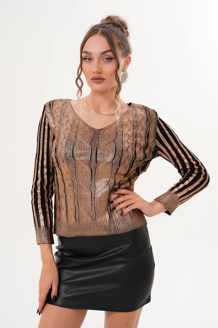 Beige Elegant Glam Casual Sweater