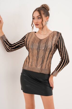 Beige Elegant Glam Casual Sweater - Brand: My Jest Fashion - Women & Kids, Baby Clothes Wholesale - Globality Store