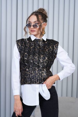 Sleeveless Animal Print Sweater - Brand: My Jest Fashion - Women & Kids, Baby Clothes Wholesale - Globality Store