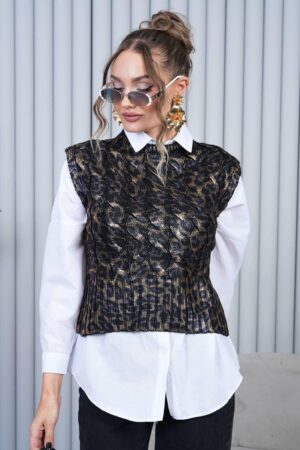 Sleeveless Animal Print Sweater - Brand: My Jest Fashion - Women & Kids, Baby Clothes Wholesale - Globality Store