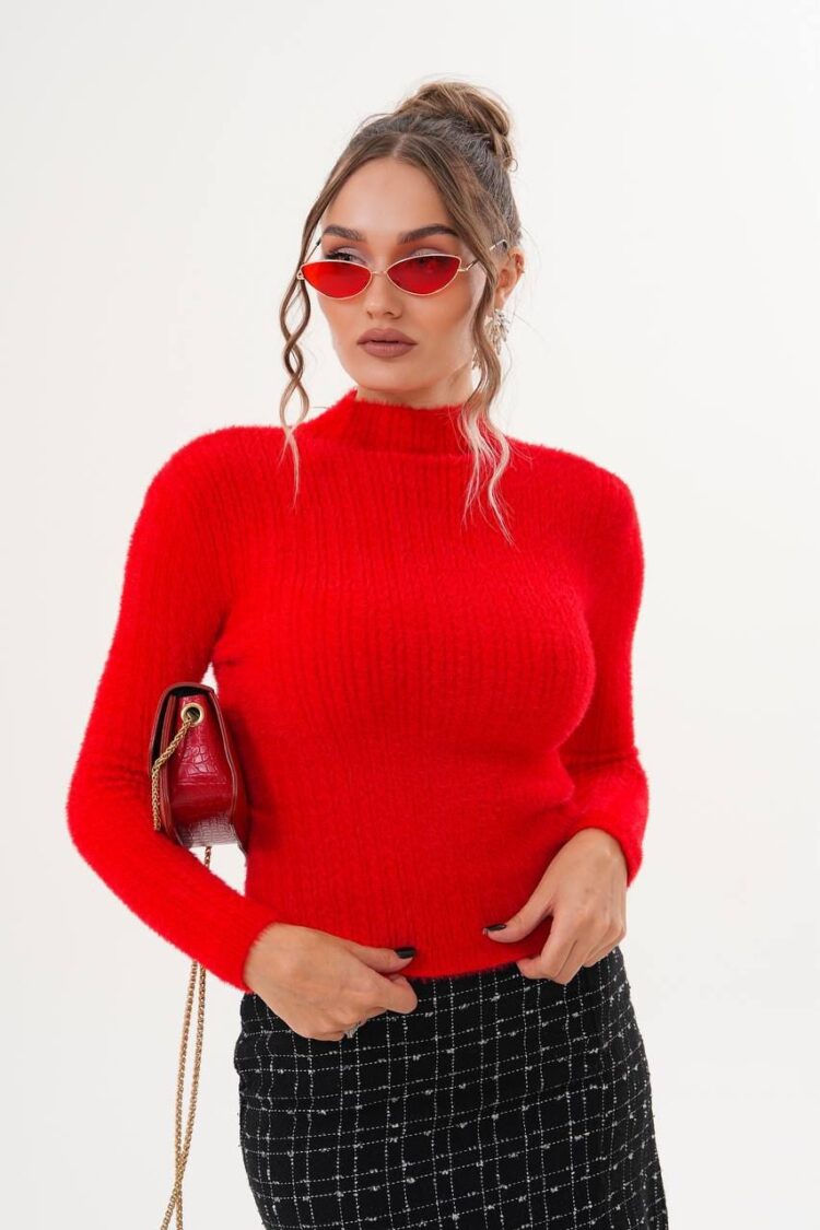 Fitted Sweater With High Neck For Fall Winter