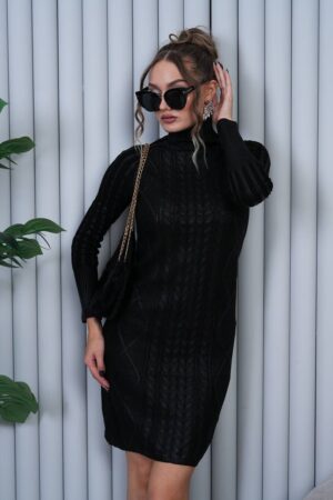 Black Striped Sweater Dress With High Neck - Brand: My Jest Fashion - Women & Kids, Baby Clothes Wholesale - Globality Store