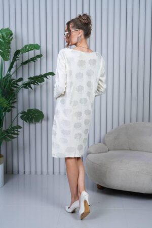 Elegant White Shift Dress With Long Sleeves - Brand: My Jest Fashion - Women & Kids, Baby Clothes Wholesale - Globality Store
