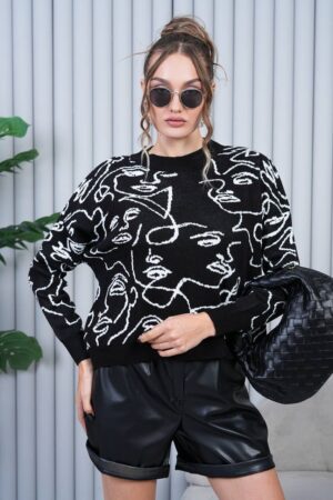 Crew Neck Sweater With Long Sleeves - Brand: My Jest Fashion - Women & Kids, Baby Clothes Wholesale - Globality Store