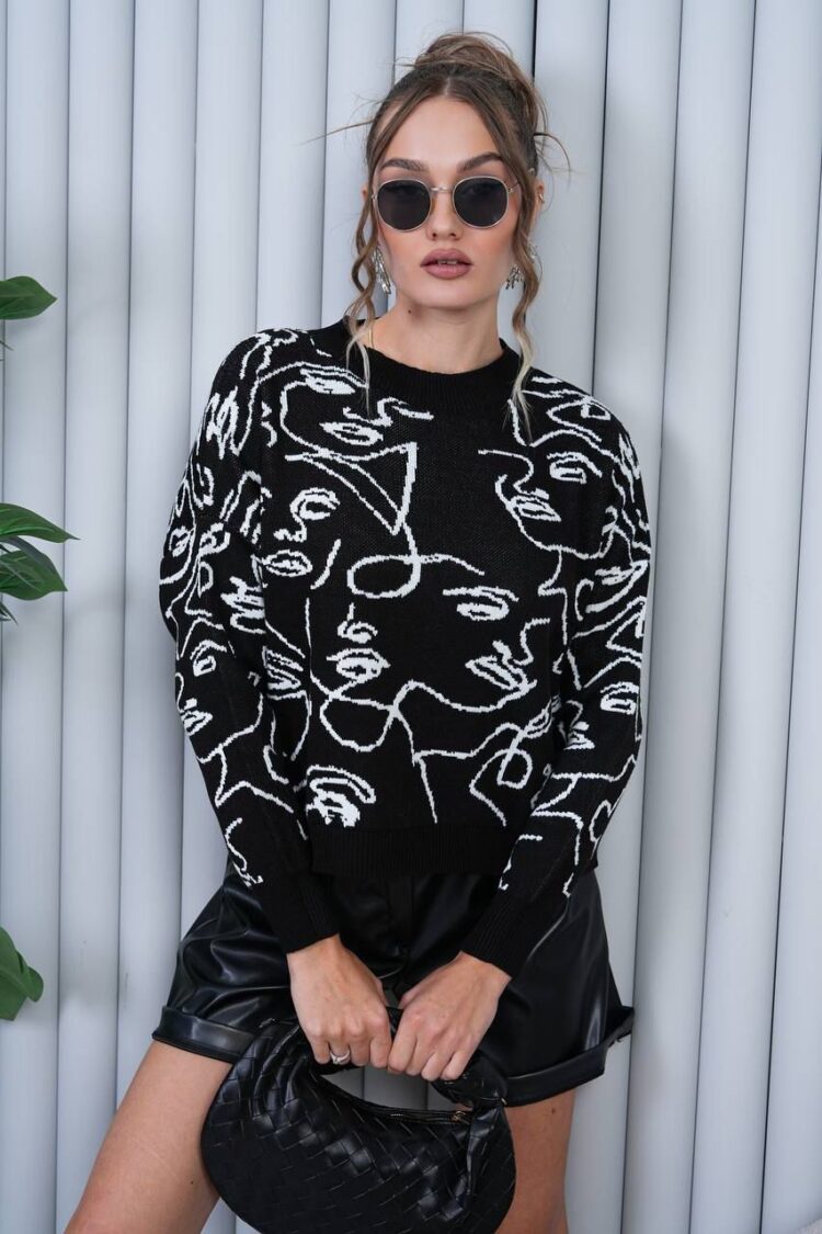 Crew Neck Sweater With Long Sleeves - Brand: My Jest Fashion - Women & Kids, Baby Clothes Wholesale - Globality Store