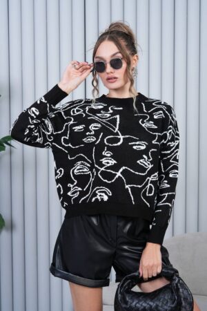 Crew Neck Sweater With Long Sleeves - Brand: My Jest Fashion - Women & Kids, Baby Clothes Wholesale - Globality Store