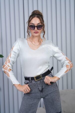Striped V-Neck Slim Fit Sweater - Brand: My Jest Fashion - Women & Kids, Baby Clothes Wholesale - Globality Store