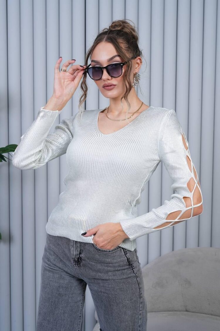 Striped V-Neck Slim Fit Sweater