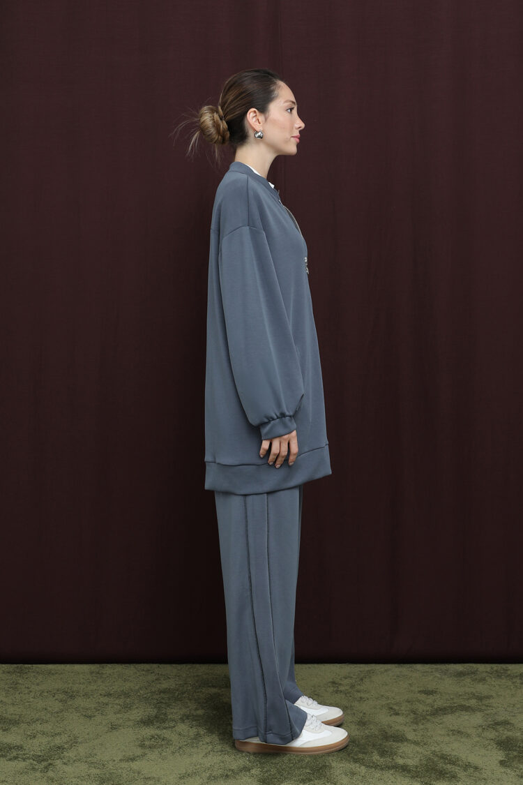 Blue Casual Sport Modest Set